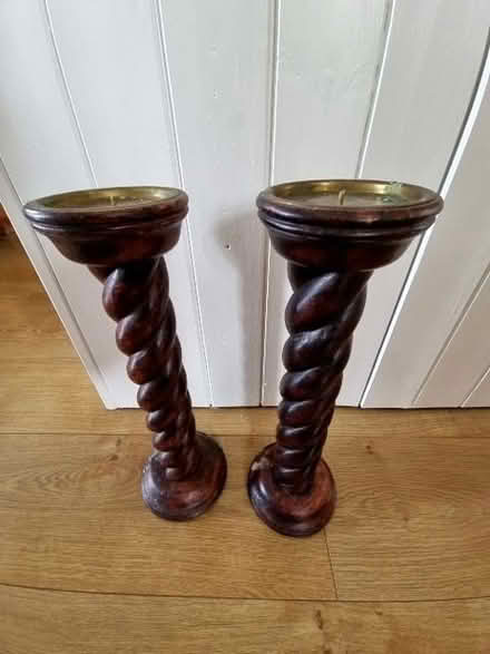 Photo of free Pair Of Carved Candlesticks (TN23) #1