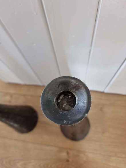 Photo of free Pair Of Cast Metal Candlesticks (TN23) #4