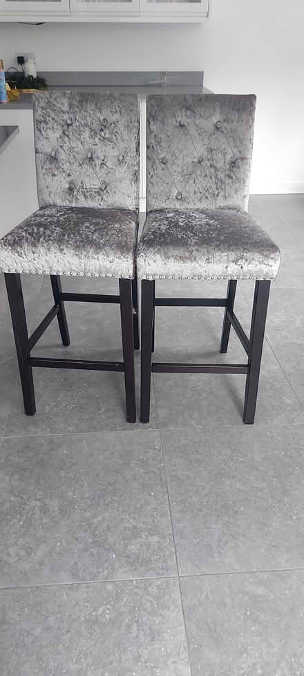 Photo of free 2 x Crushed Velvet Bar Stools (Bramhall SK12) #1