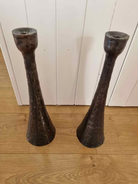 Photo of free Pair Of Cast Metal Candlesticks (TN23) #2
