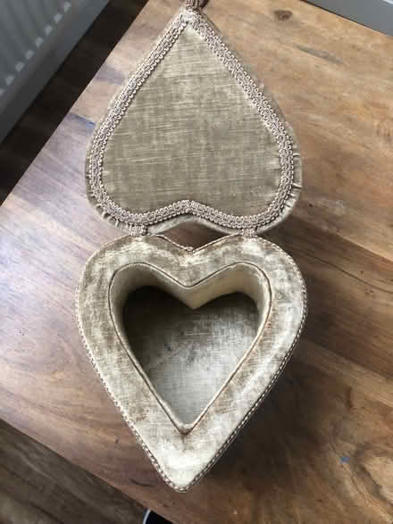 Photo of free Gold heart storage box (Barnard's Green WR14) #1