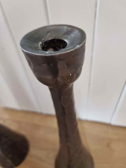 Photo of free Pair Of Cast Metal Candlesticks (TN23) #1