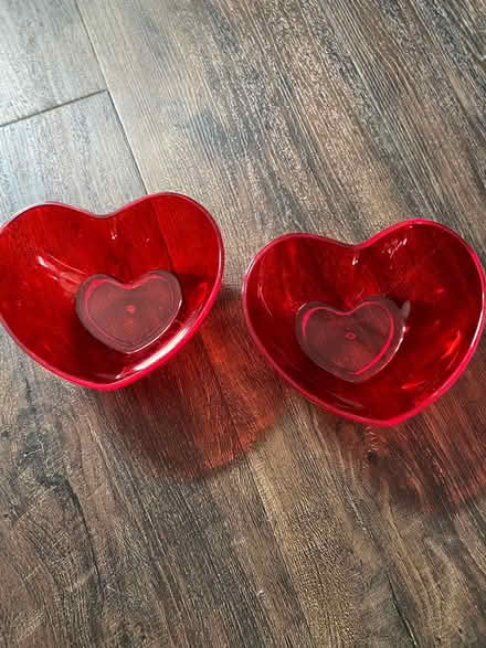 Photo of free Two hear shaped plastic bowls (South Woking) #1