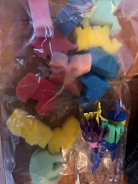 Photo of free Paints, apron and sponges (Mytchett) #1