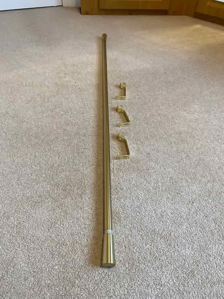 Photo of free 2.2m adjustable gold curtain pole (Horsforth LS18) #1