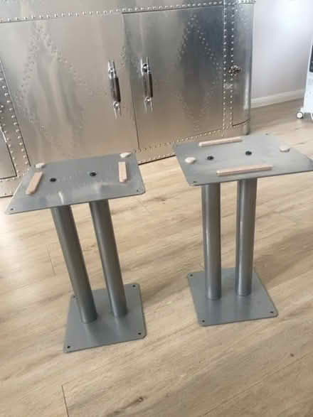 Photo of free Pair of metal speaker stands. (Hunton Bridge WD4) #1