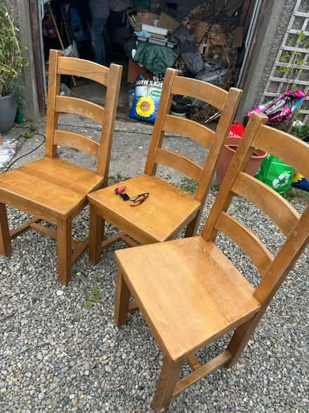 Photo of free 6 very solid pine dining chairs (Donacarny) #2