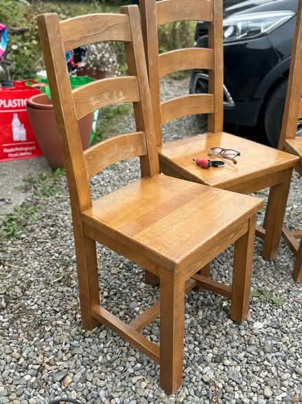 Photo of free 6 very solid pine dining chairs (Donacarny) #1