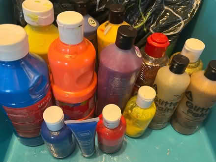 Photo of free Paints, apron and sponges (Mytchett) #2