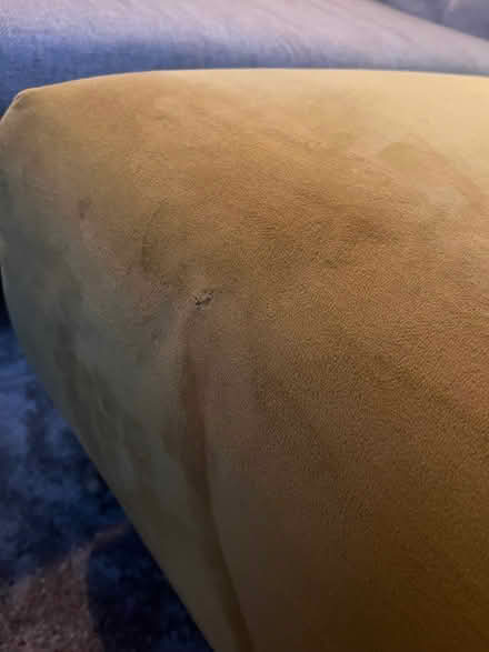 Photo of free Mustard Yellow Footstool Velvet (Copley Hill WF17) #1