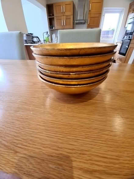 Photo of free 6 gold painted florist's bowls (Hayes BR2) #2