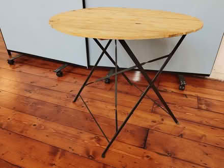 Photo of free Folding circular wooden slatted table (Southsea PO5) #2