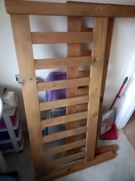 Photo of free Wooden framed double bed and mattress (Low Leighton SK22) #2