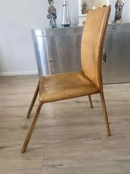 Photo of free Leather dining chair. Needs front legs repair (Hunton Bridge WD4) #1