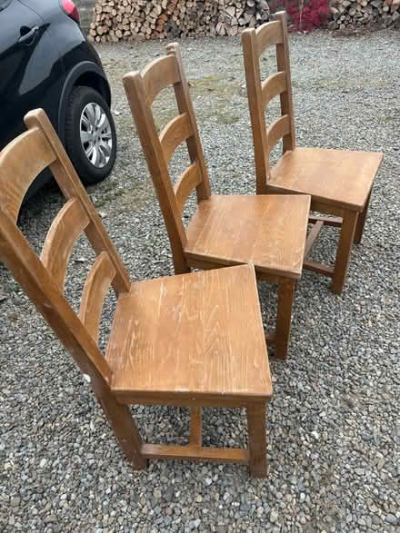 Photo of free 6 very solid pine dining chairs (Donacarny) #3