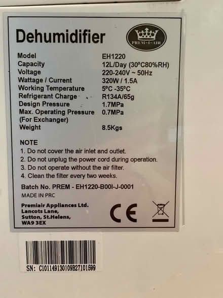 Photo of free Dehumidifier (Cupar KY15) #3