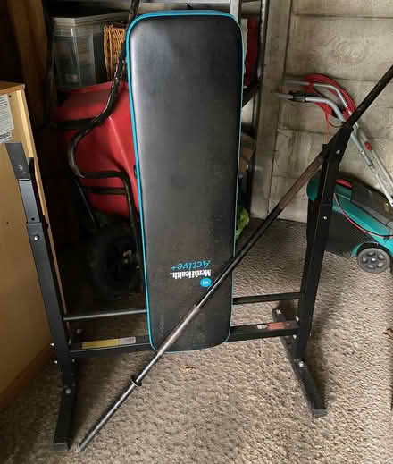 Photo of free Weight lifting bench and weights (Haldens AL7) #2