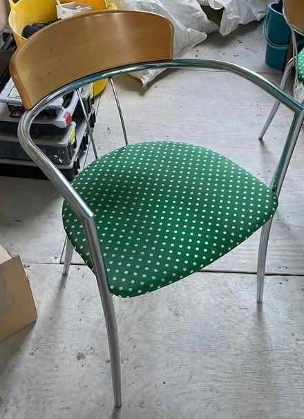Photo of free Dining chair with metal frame and upholstered seat. (Chiswick W4) #1