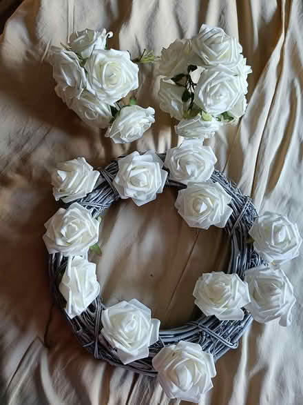 Photo of free Silver Wreath with white roses (Cwmbran) #1