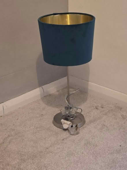 Photo of free Table lamp - chrome / Teal (St Albans) #1