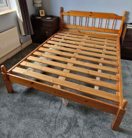 Photo of free Double Bed Frame (Pine) (CO7) #1