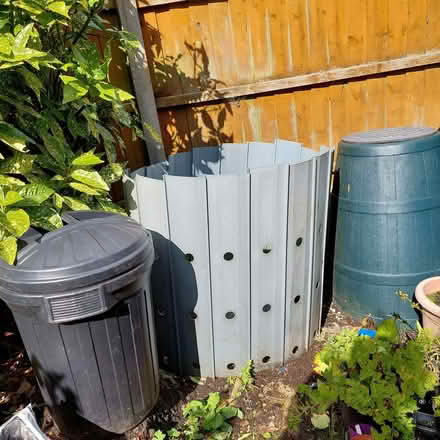 Photo of free Large pale grey compost bin (Walton Hall Gardens WA4) #1