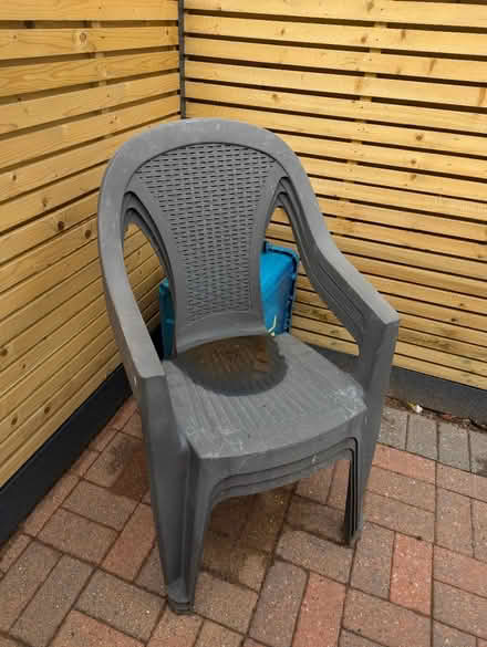 Photo of free 3 plastic garden chairs (S20 Owlthorpe) #1