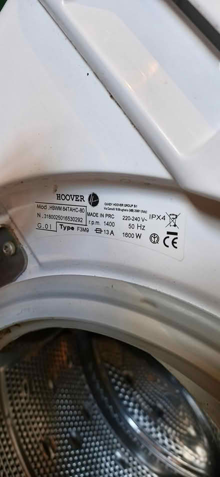 Photo of free Hoover Washing Machine (Ch45 7qa) #4