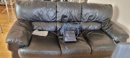 Photo of free Leather sofa - Black 2 & 3 Seater (Harrow ha1) #2