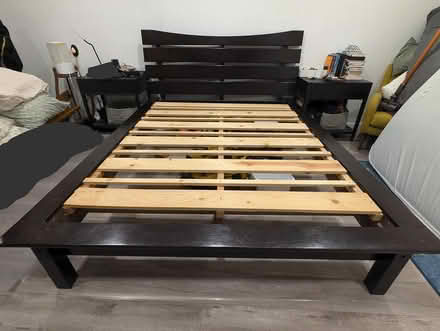 Photo of free Queen/King Wooden Bed Frame (West Oakland) #2