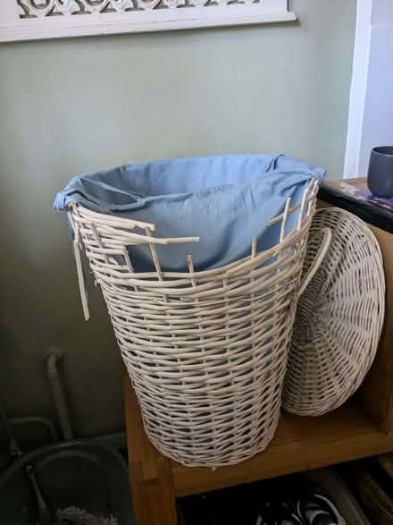 Photo of free White wicker laundry basket (Hove Green BN3) #3