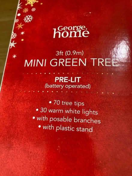Photo of free Mini 3ft Christmas tree with lights (Ballards CR2) #2