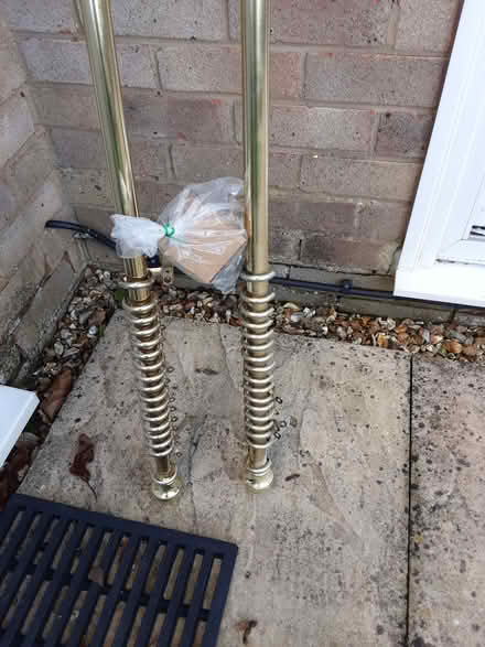 Photo of free Brass effect curtain pole with rings (Charlton Kings GL52) #2