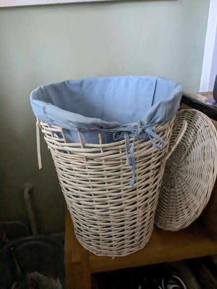 Photo of free White wicker laundry basket (Hove Green BN3) #2