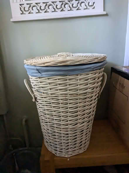 Photo of free White wicker laundry basket (Hove Green BN3) #1