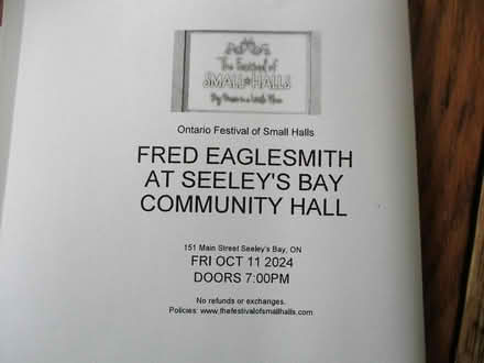 Photo of free Fred Eaglesmith concert tickets (West Carleton - Carp) #1