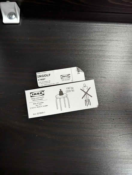 Photo of free 2 x black IKEA small tables (SG5) #2