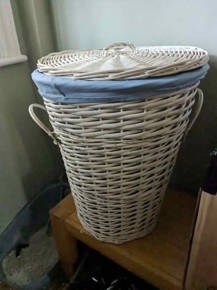 Photo of free White wicker laundry basket (Hove Green BN3) #4