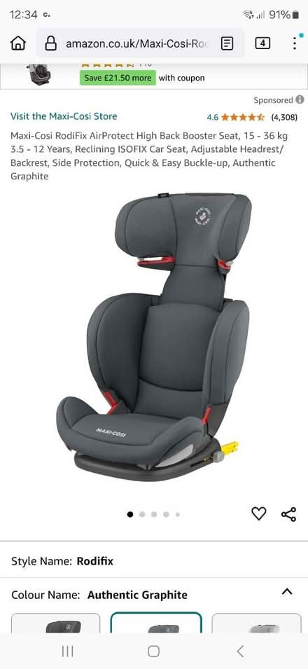 Photo of free Maxi cosi car seat group 2/3 (GU2 Guildford) #2