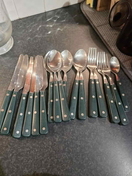 Photo of free Vintage green cutlery (Flitwick) #1