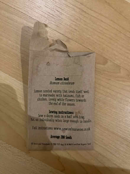 Photo of free Lemon basil seeds (SE1) #2