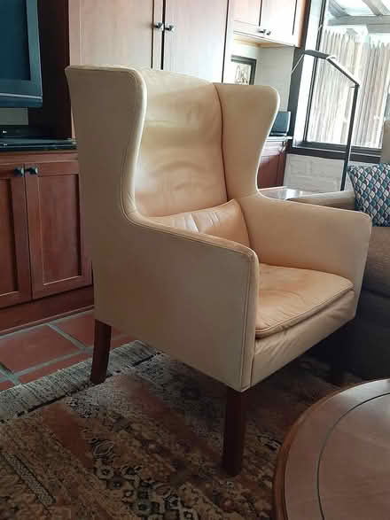 Photo of free Wing Chair--Danish Leather (South Land Park) #2