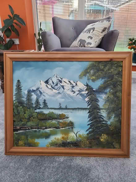 Photo of free Acrylic oil painting in wooden frame (Seaton Delaval NE25) #1