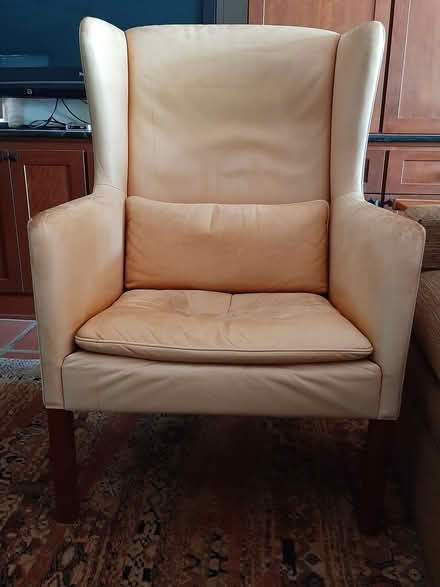 Photo of free Wing Chair--Danish Leather (South Land Park) #1