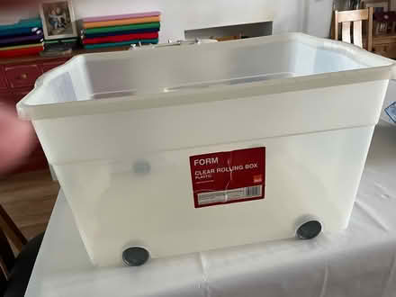 Photo of free Clear plastic rolling box (BH14) #1