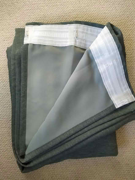 Photo of free Pair sage green blackout curtains (Baldock SG7) #3