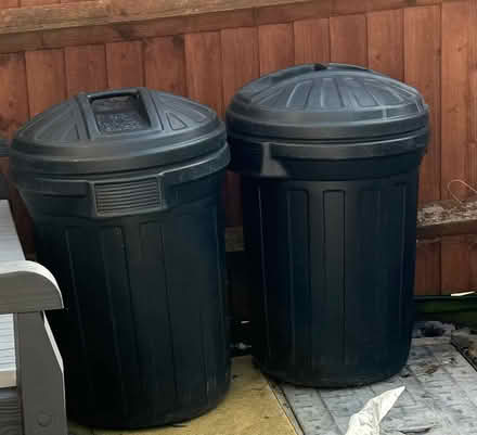 Photo of free Black plastic dustbins (Newport Pagnell MK16) #1