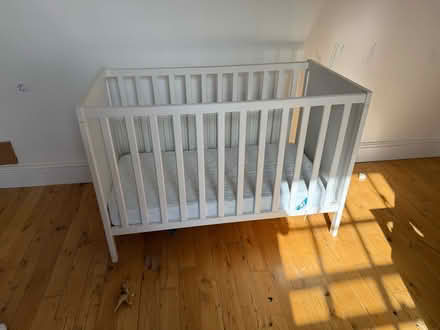 Photo of free IKEA cot 120 x 60cm with mattress (Hackney E8) #1