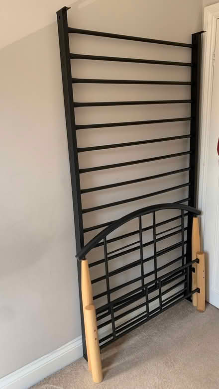 Photo of free Single bed frame (black metal and wood) (Earlsdon CV5) #1