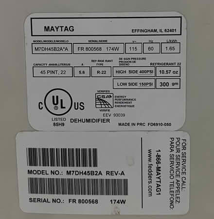 Photo of free Dehumidifier (Tenleytown) #2